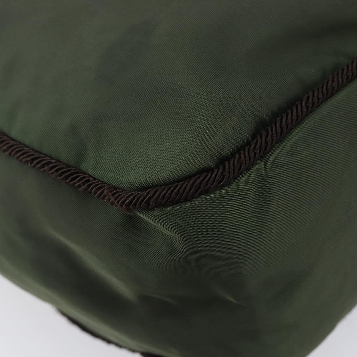 PRADA Hand Bag Nylon Khaki Auth bs37236
