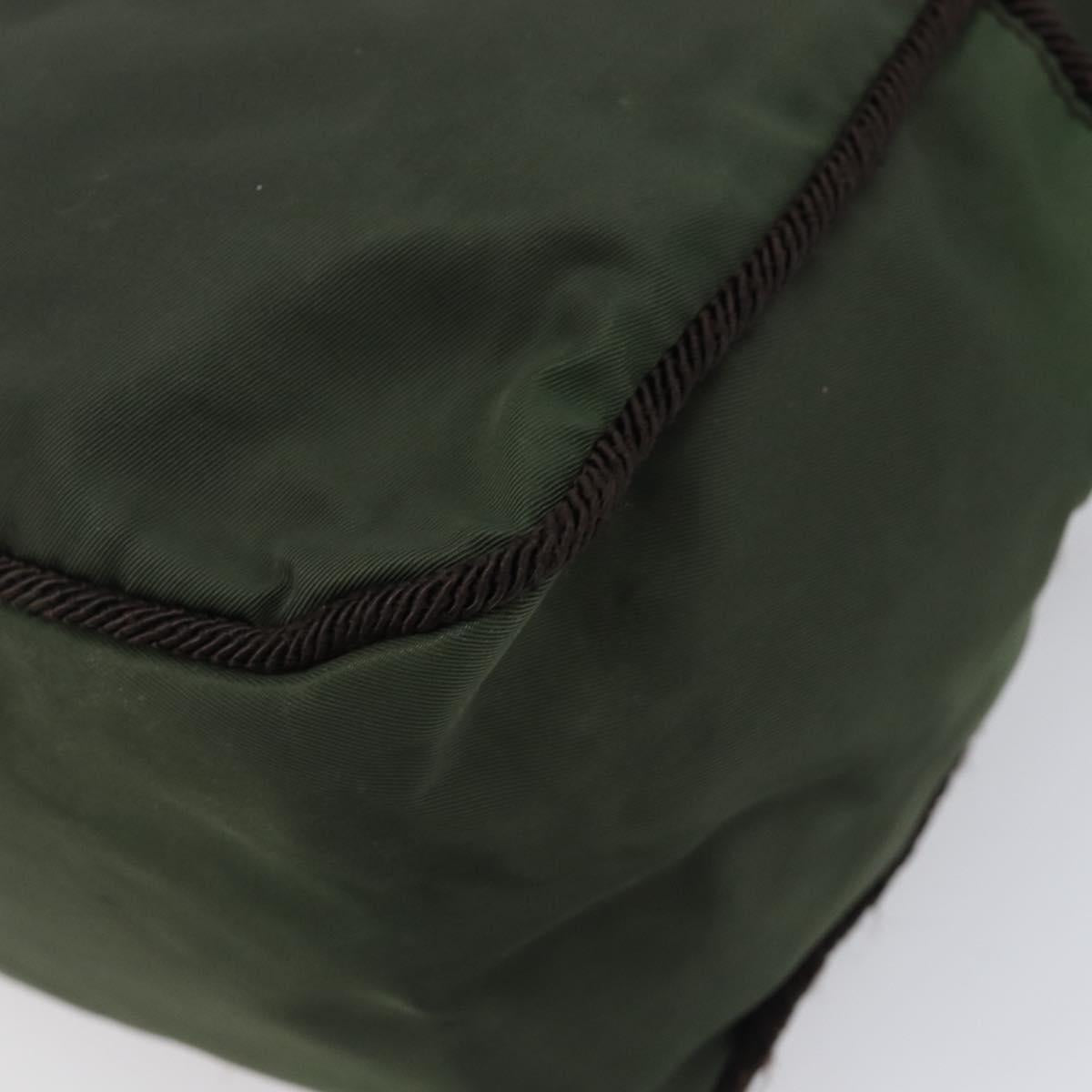 PRADA Hand Bag Nylon Khaki Auth bs37236