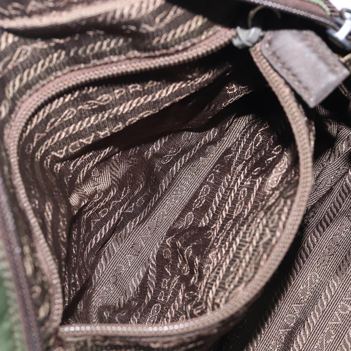 PRADA Hand Bag Nylon Khaki Auth bs37236