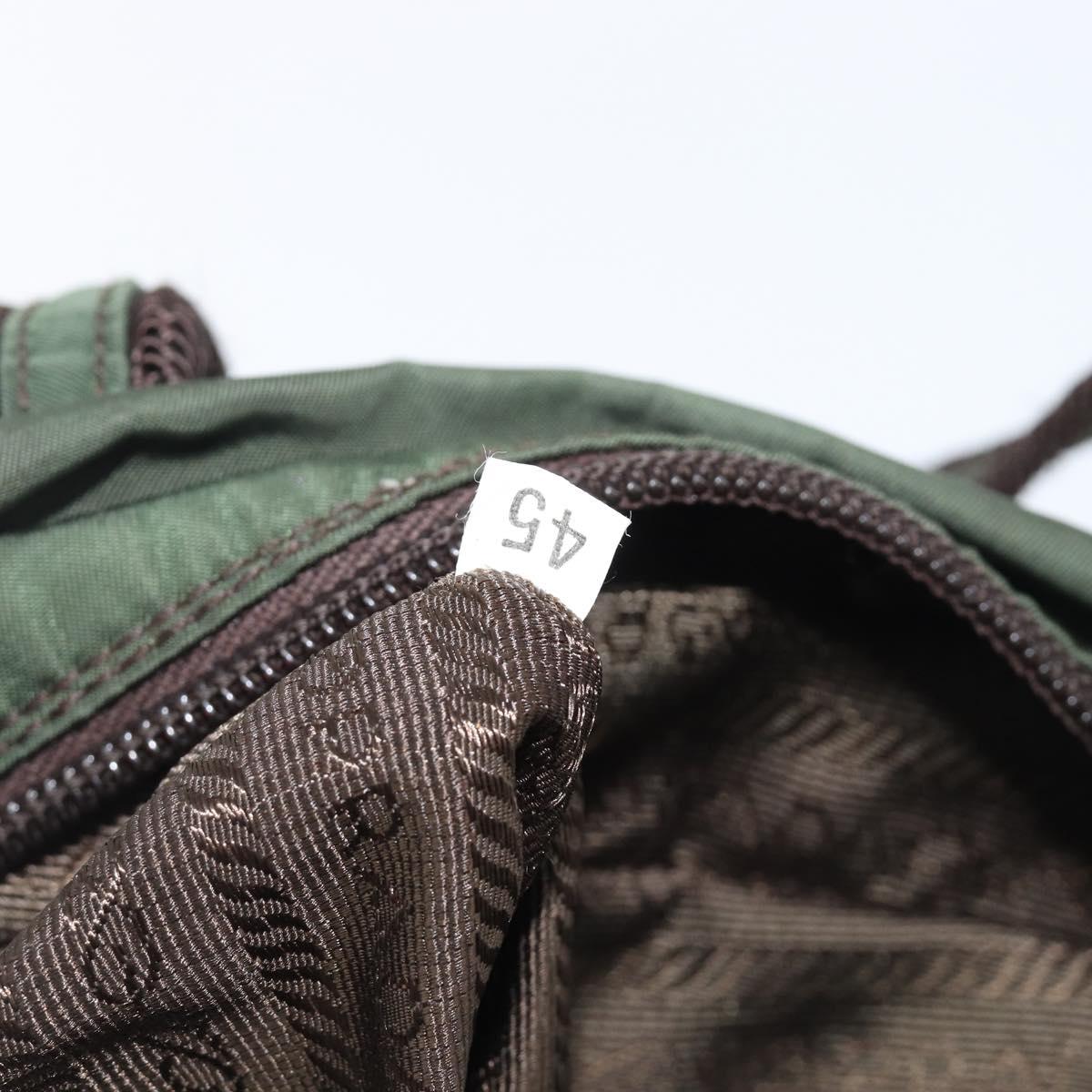 PRADA Hand Bag Nylon Khaki Auth bs37236