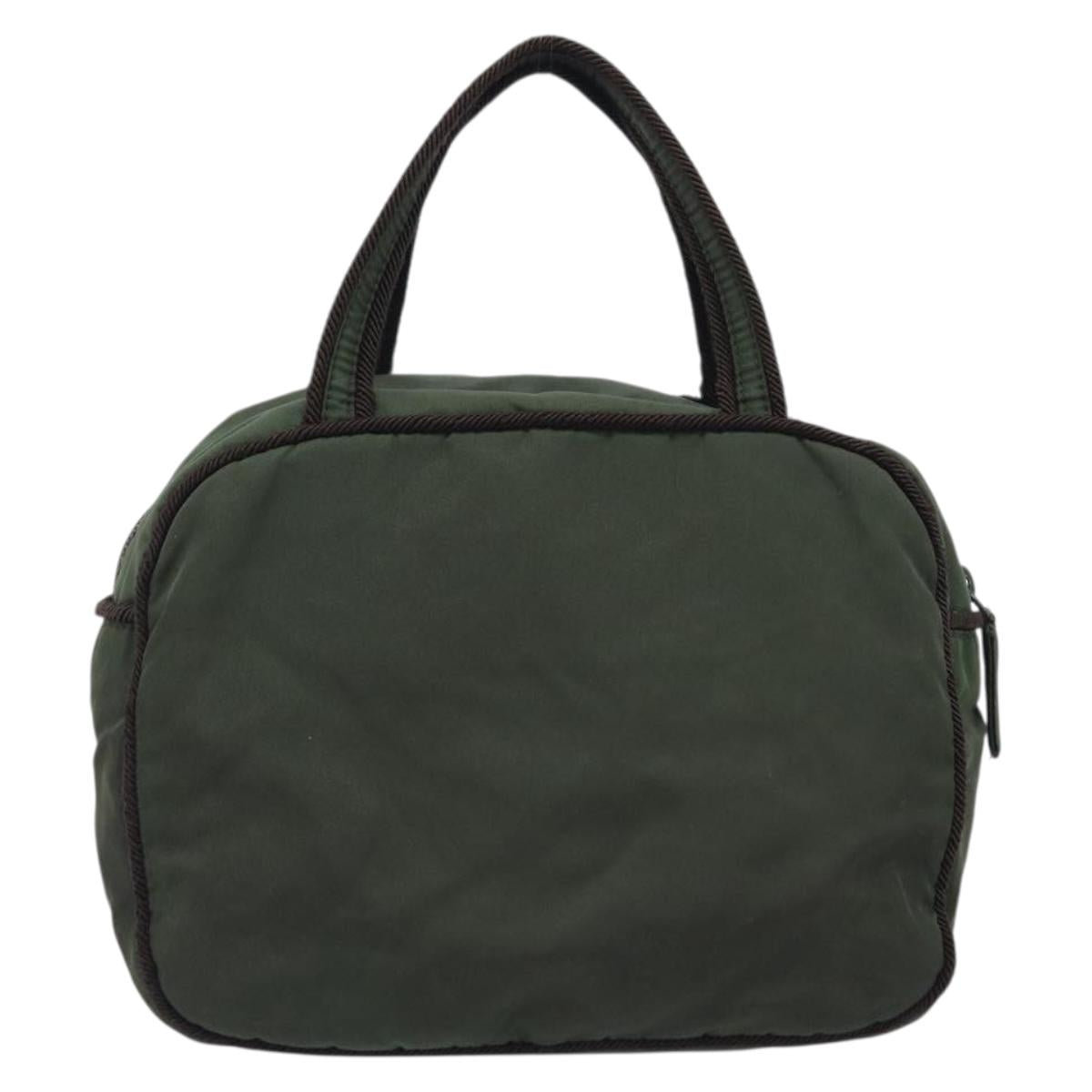 PRADA Hand Bag Nylon Khaki Auth bs37236