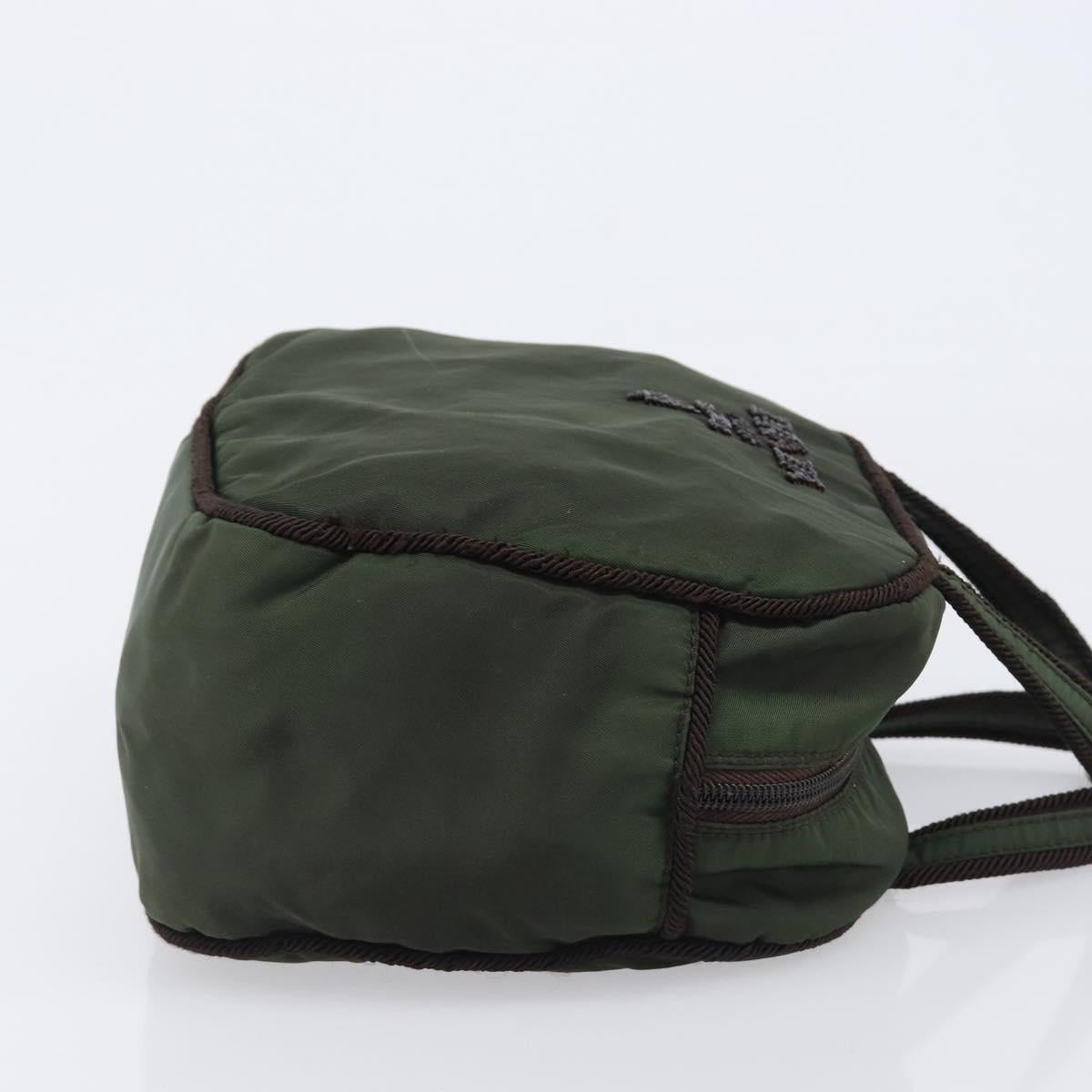 PRADA Hand Bag Nylon Khaki Auth bs37236
