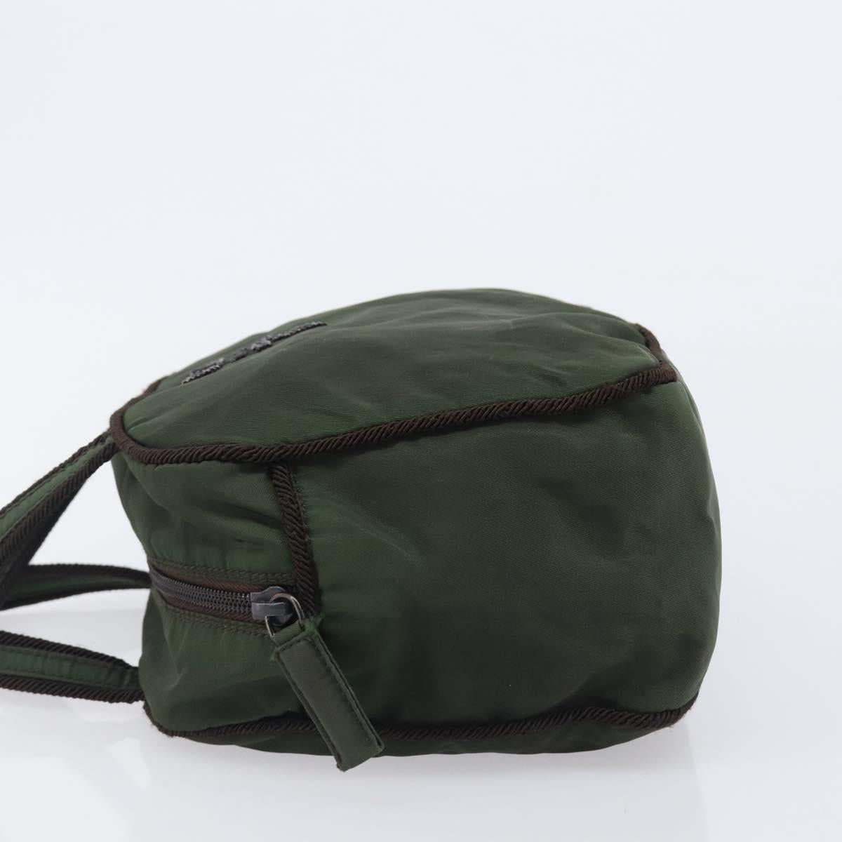 PRADA Hand Bag Nylon Khaki Auth bs37236