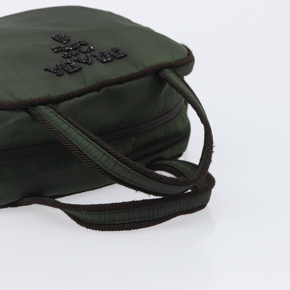 PRADA Hand Bag Nylon Khaki Auth bs37236