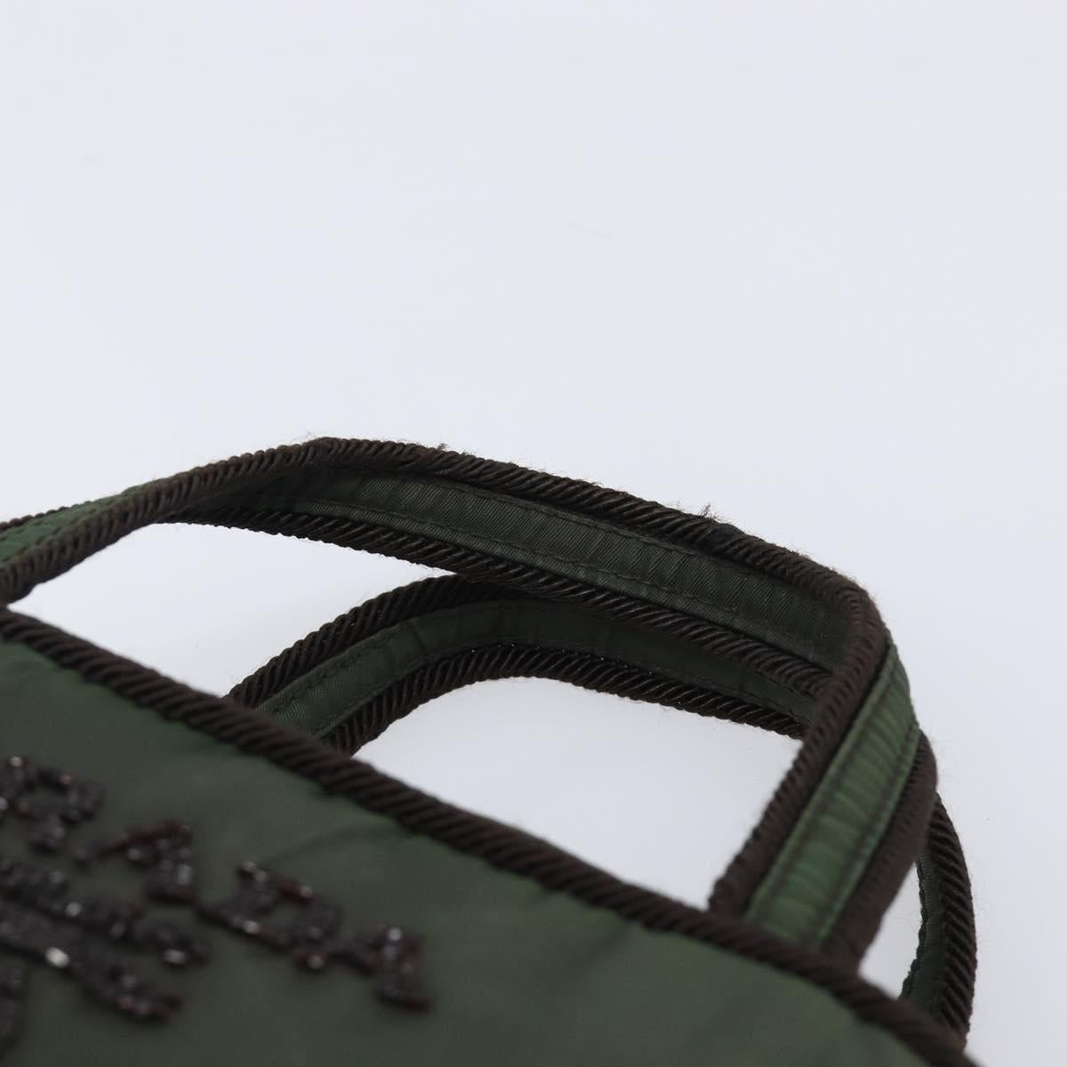 PRADA Hand Bag Nylon Khaki Auth bs37236