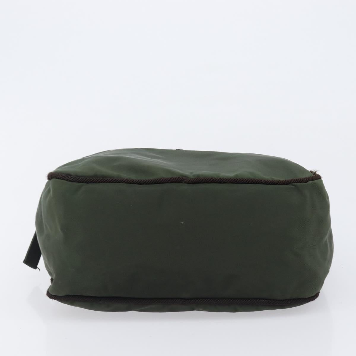 PRADA Hand Bag Nylon Khaki Auth bs37236