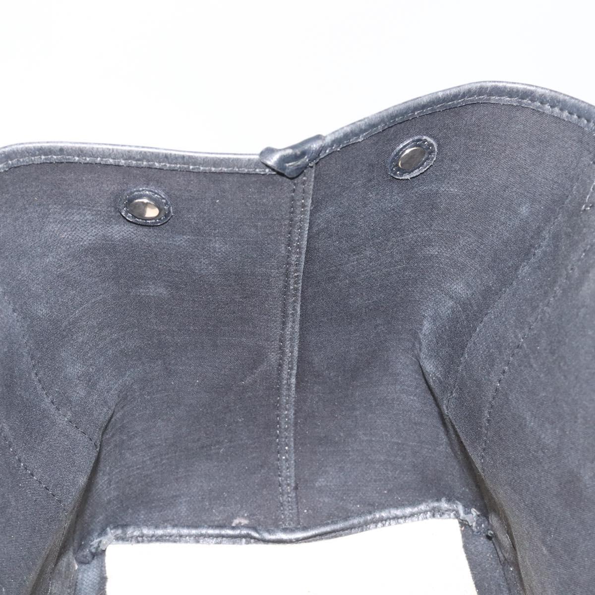 BALENCIAGA Navy Cabas Tote Bag Canvas White Black 339933 Auth bs37238