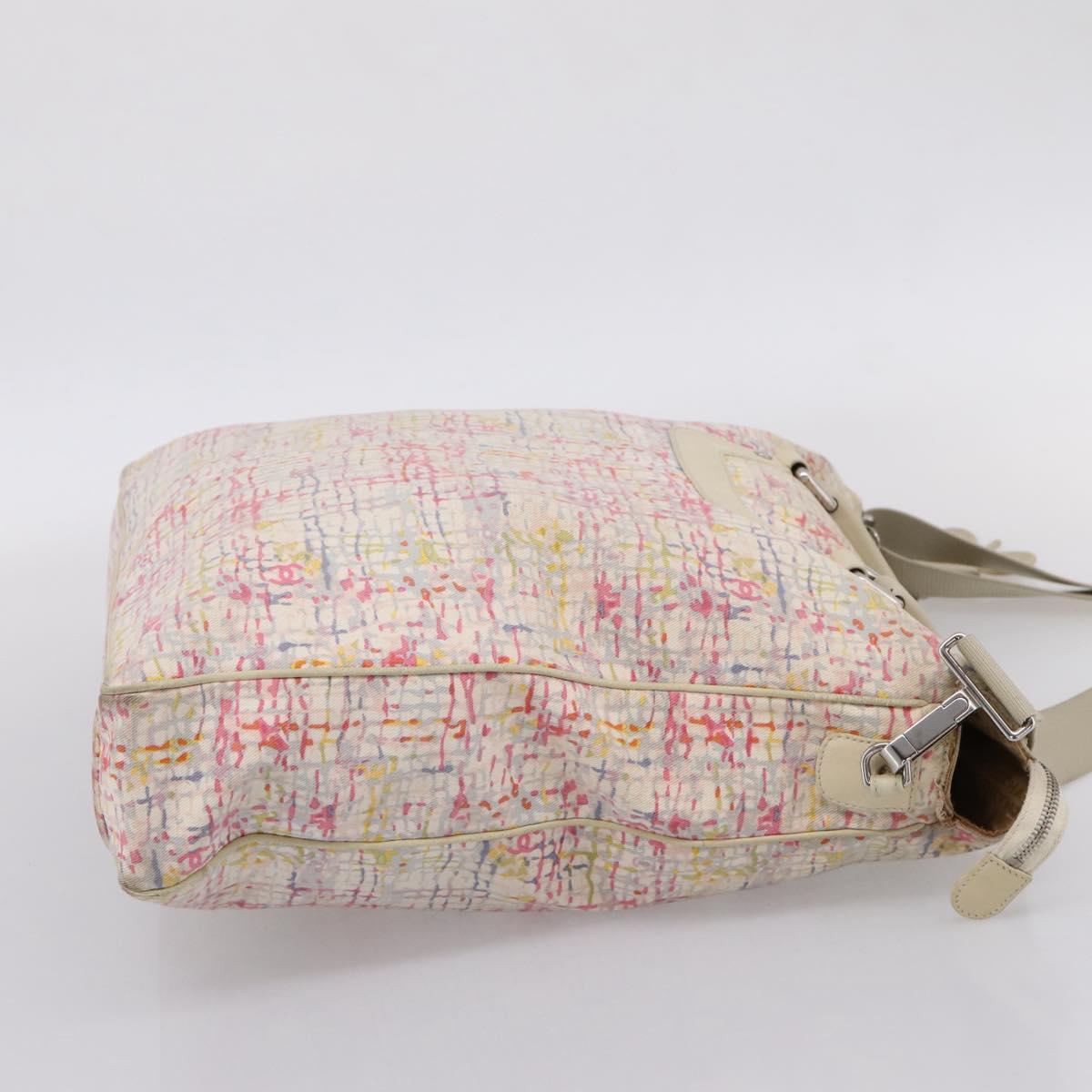CHANEL Hand Bag Canvas 2way Pink Silver CC Auth bs37241