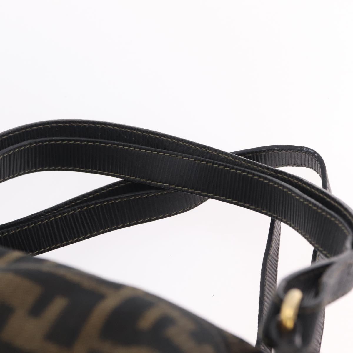 FENDI Zucca Canvas Backpack Black Gold Tone Auth bs37242