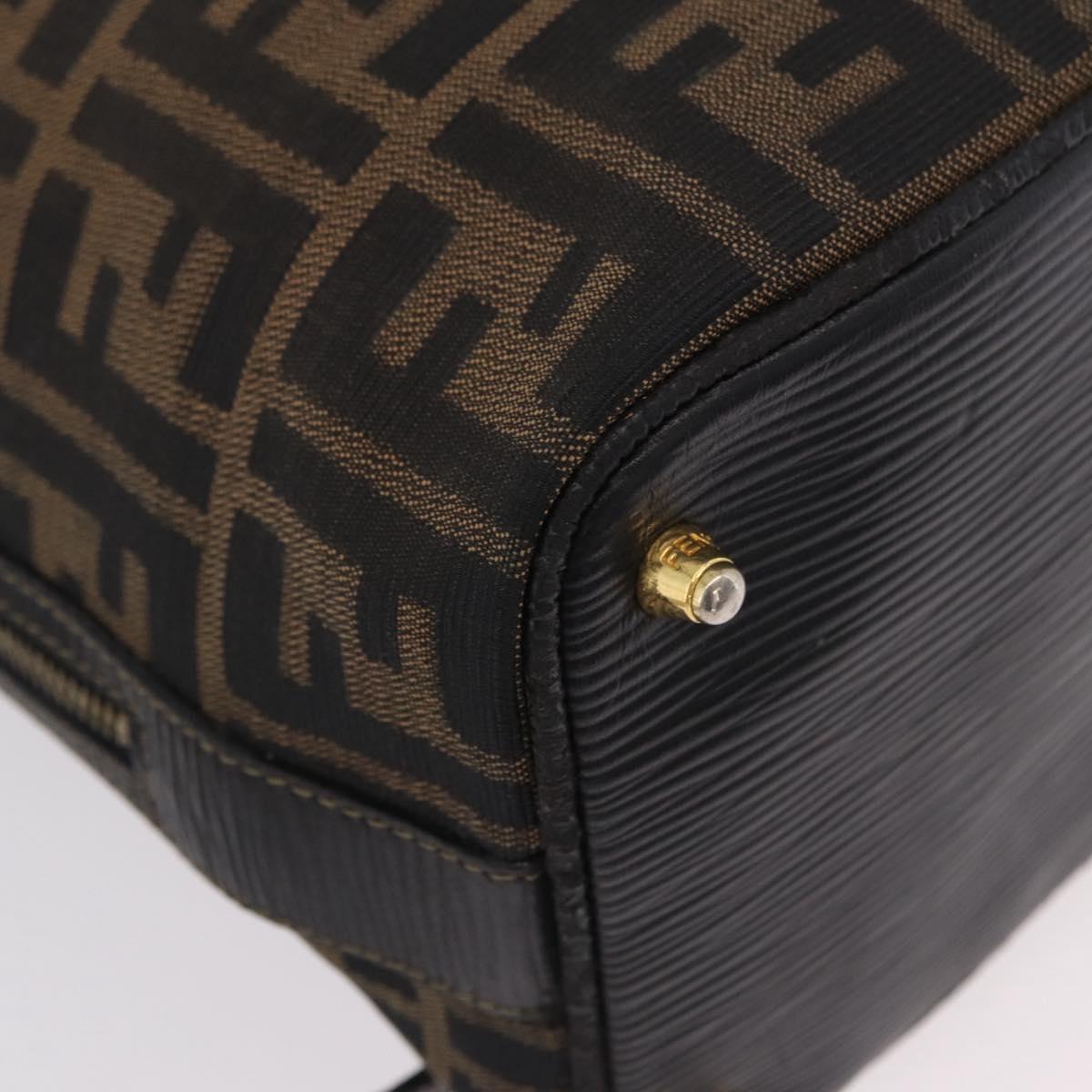 FENDI Zucca Canvas Backpack Black Gold Tone Auth bs37242