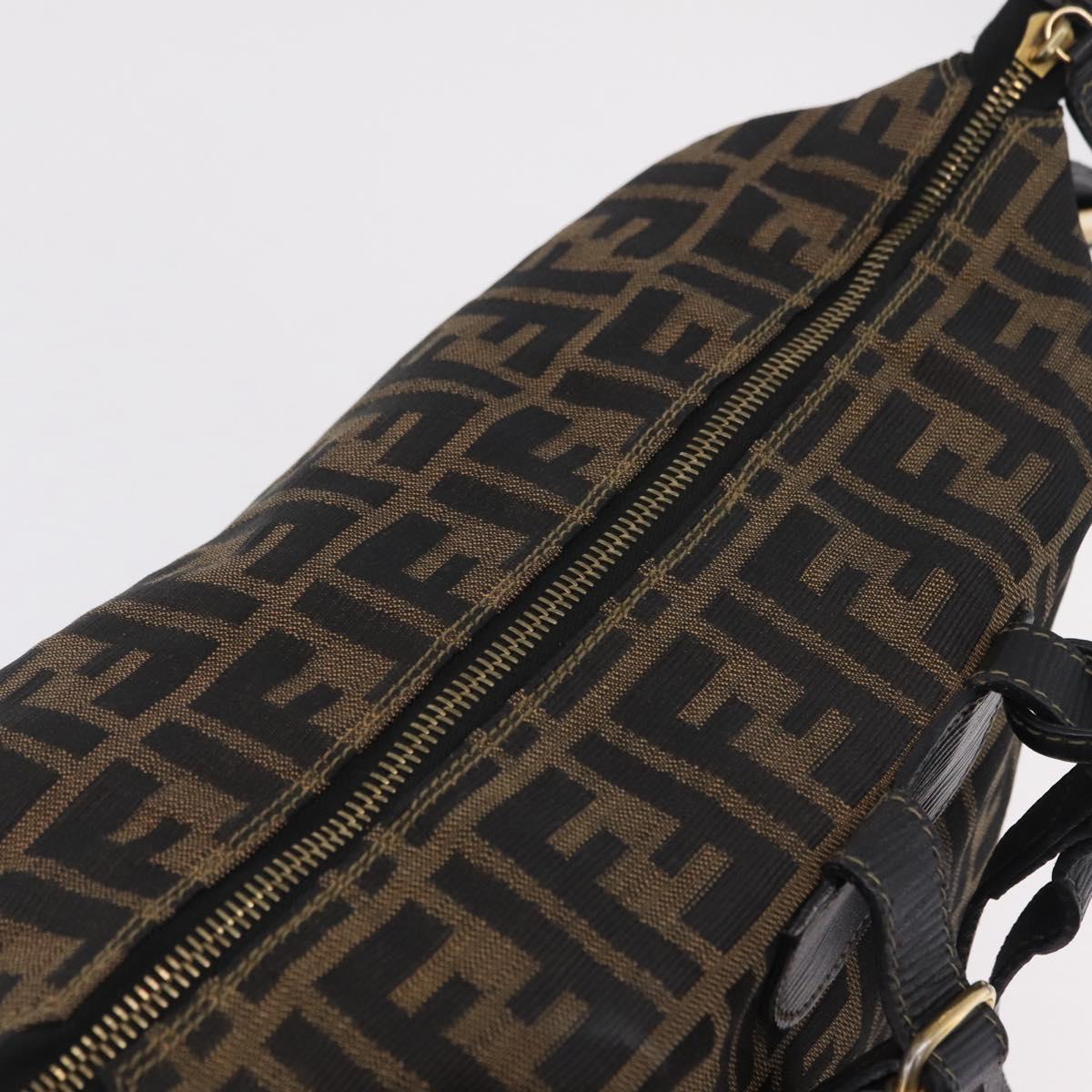 FENDI Zucca Canvas Backpack Black Gold Tone Auth bs37242