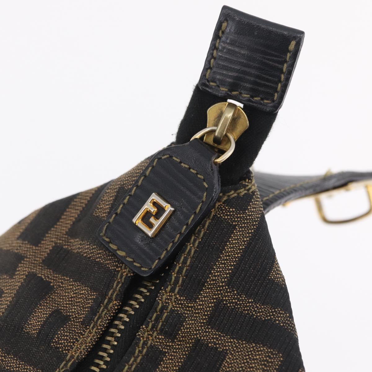 FENDI Zucca Canvas Backpack Black Gold Tone Auth bs37242