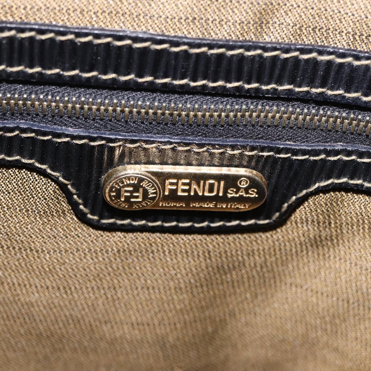 FENDI Zucca Canvas Backpack Black Gold Tone Auth bs37242