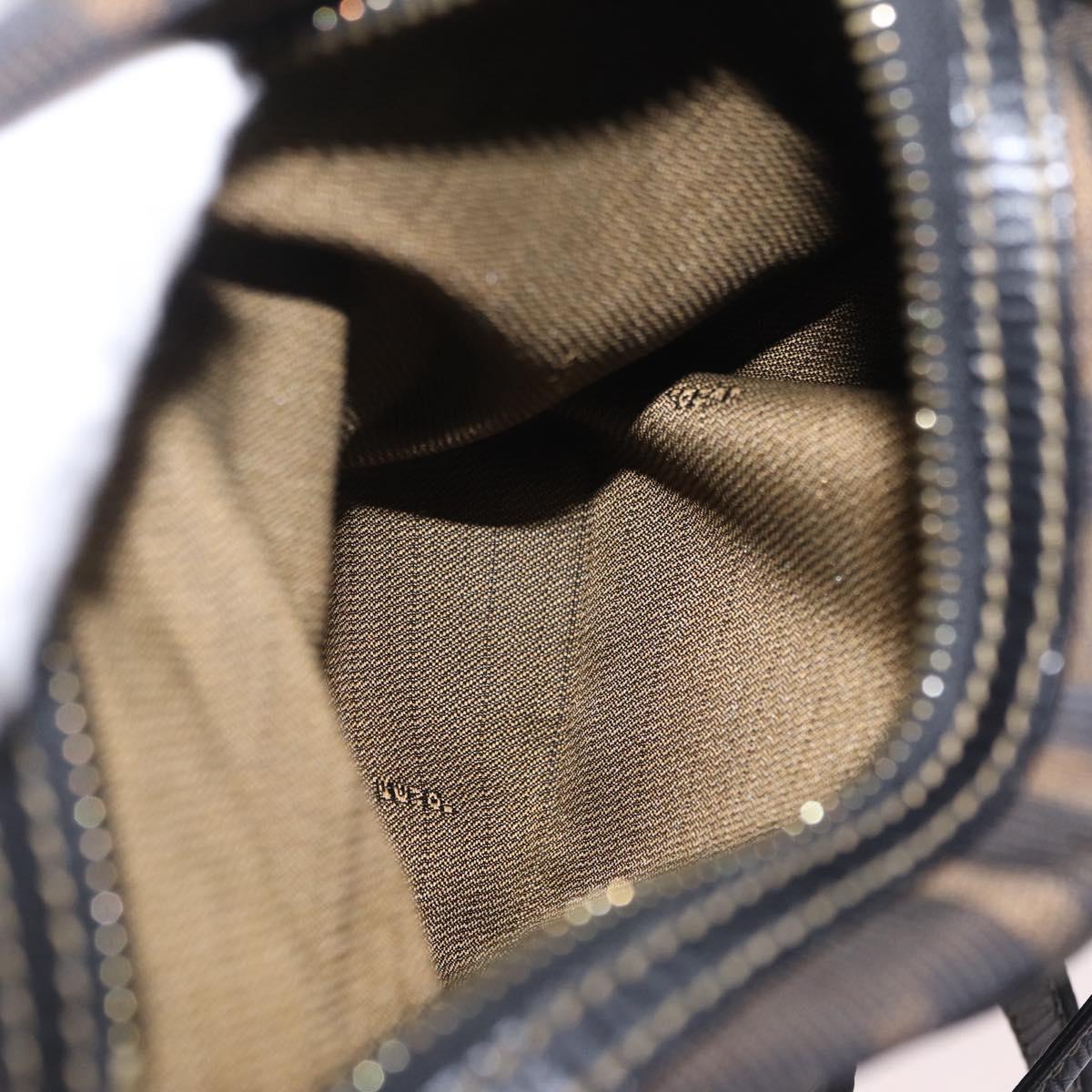 FENDI Zucca Canvas Backpack Black Gold Tone Auth bs37242