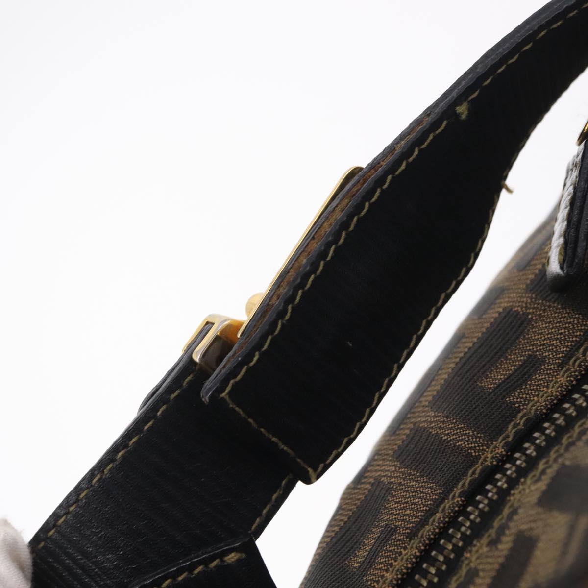 FENDI Zucca Canvas Backpack Black Gold Tone Auth bs37242