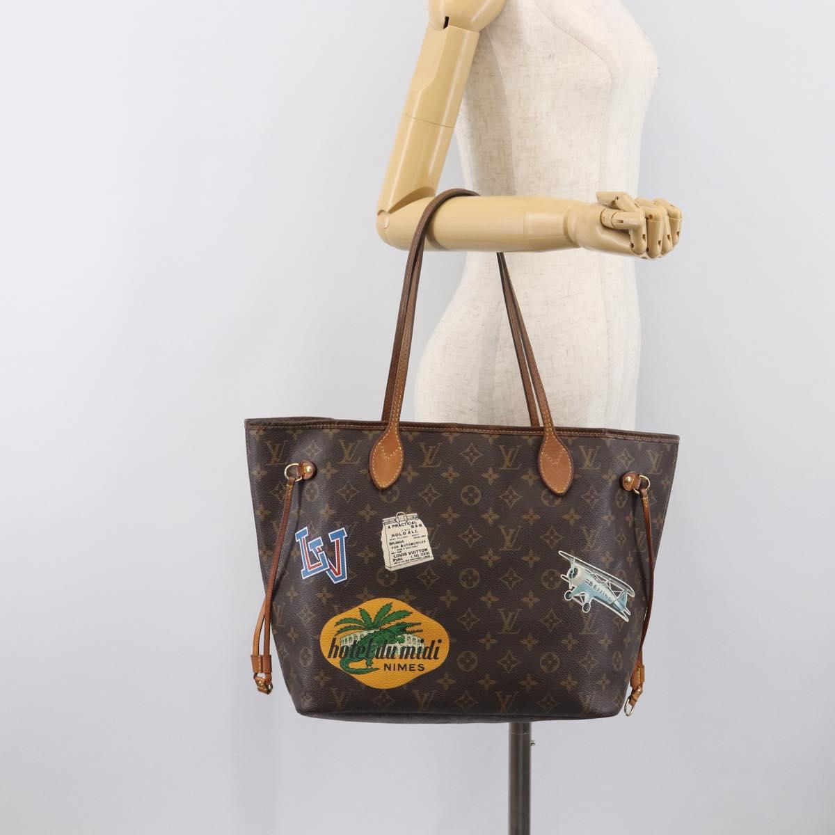 LOUIS VUITTON Monogram My LV World Tour Neverfull MM Tote Bag LV Auth bs37245