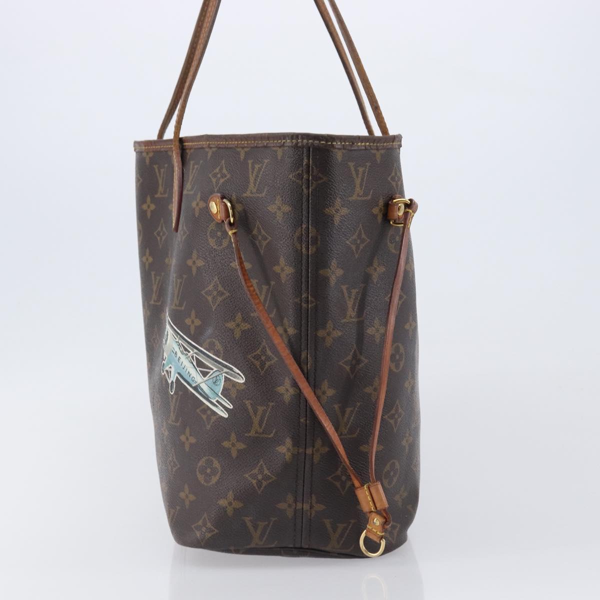 LOUIS VUITTON Monogram My LV World Tour Neverfull MM Tote Bag LV Auth bs37245