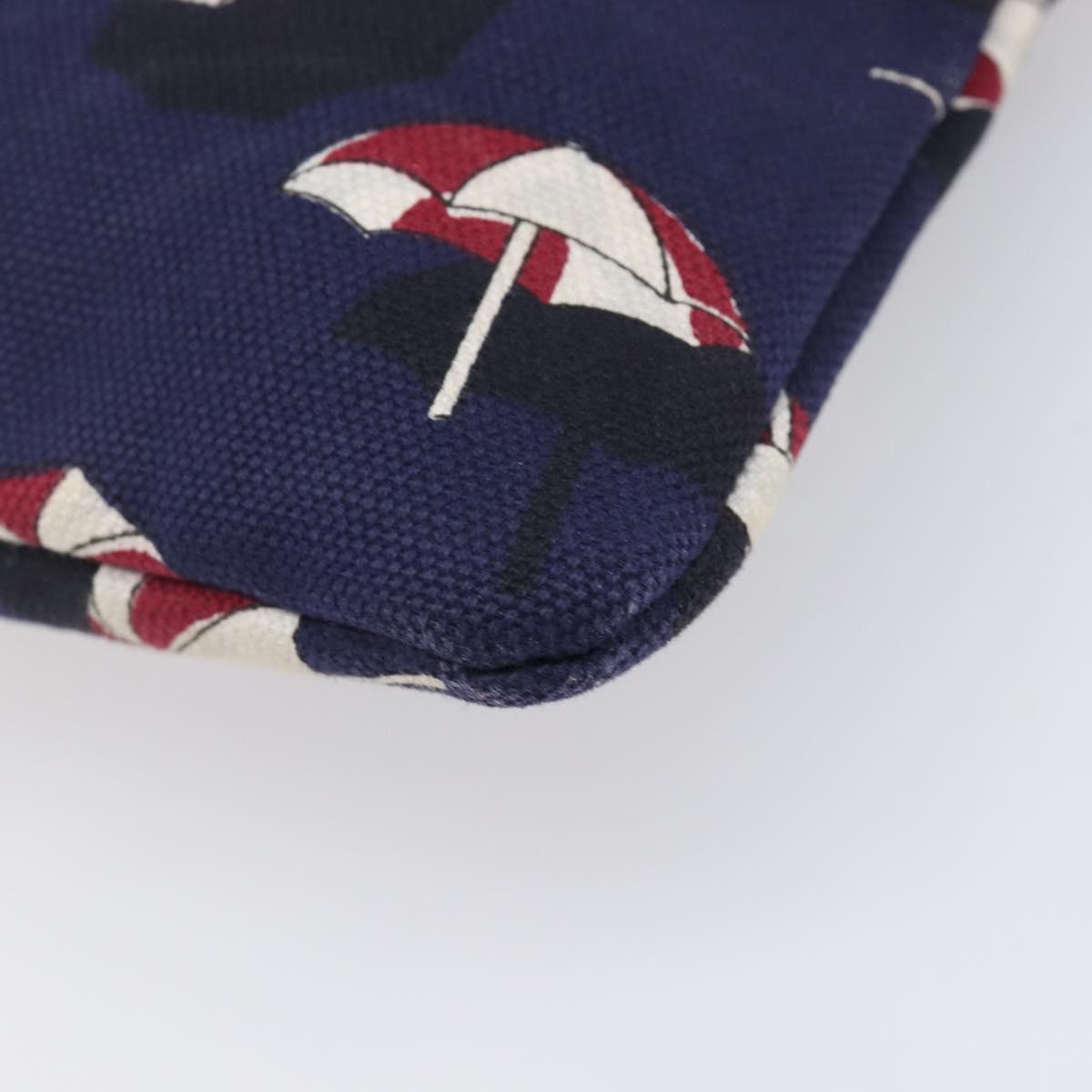 GUCCI Clutch Bag Canvas Navy Gold Tone 286209 Auth bs37249