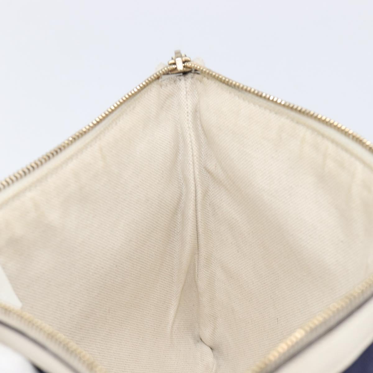 GUCCI Clutch Bag Canvas Navy Gold Tone 286209 Auth bs37249