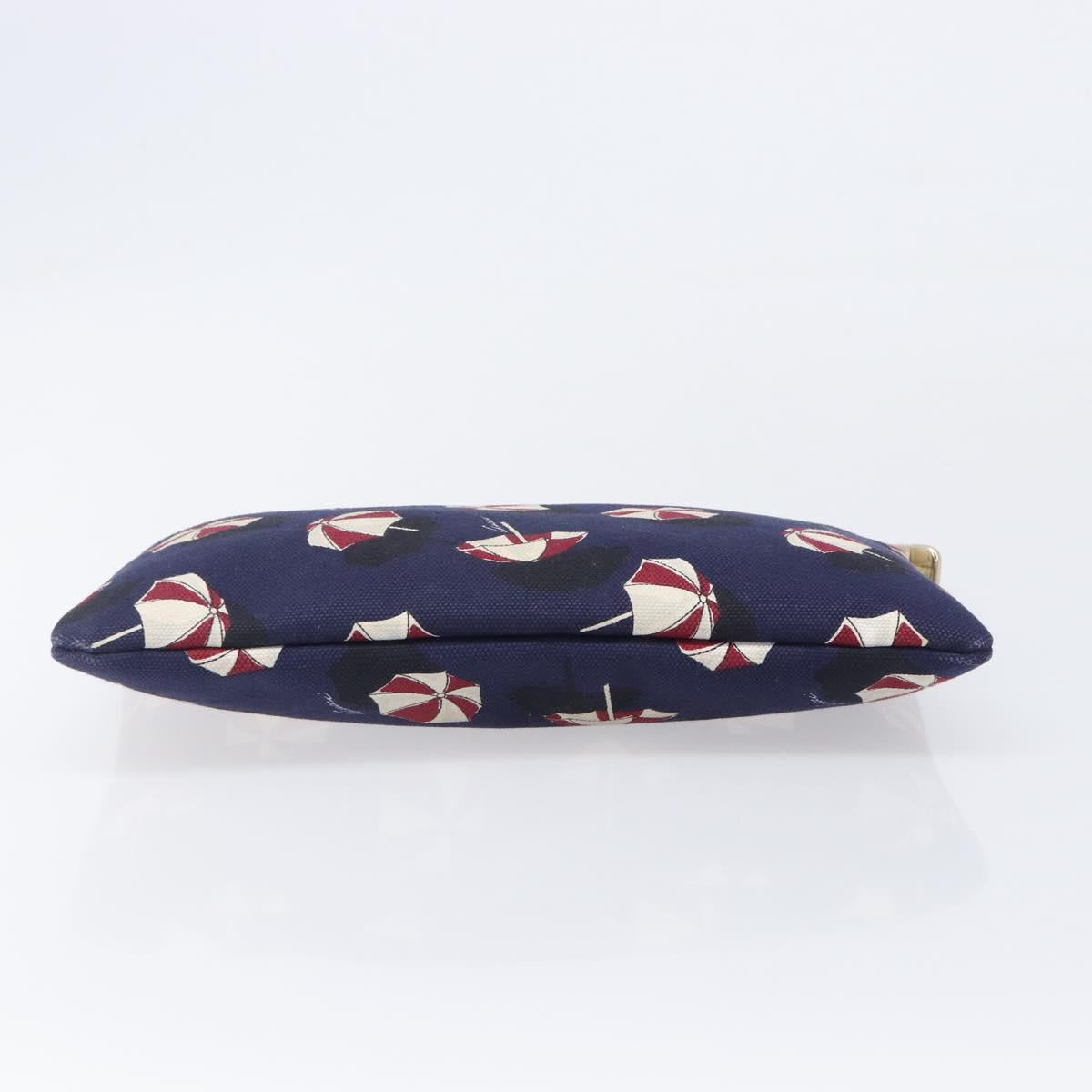 GUCCI Clutch Bag Canvas Navy Gold Tone 286209 Auth bs37249