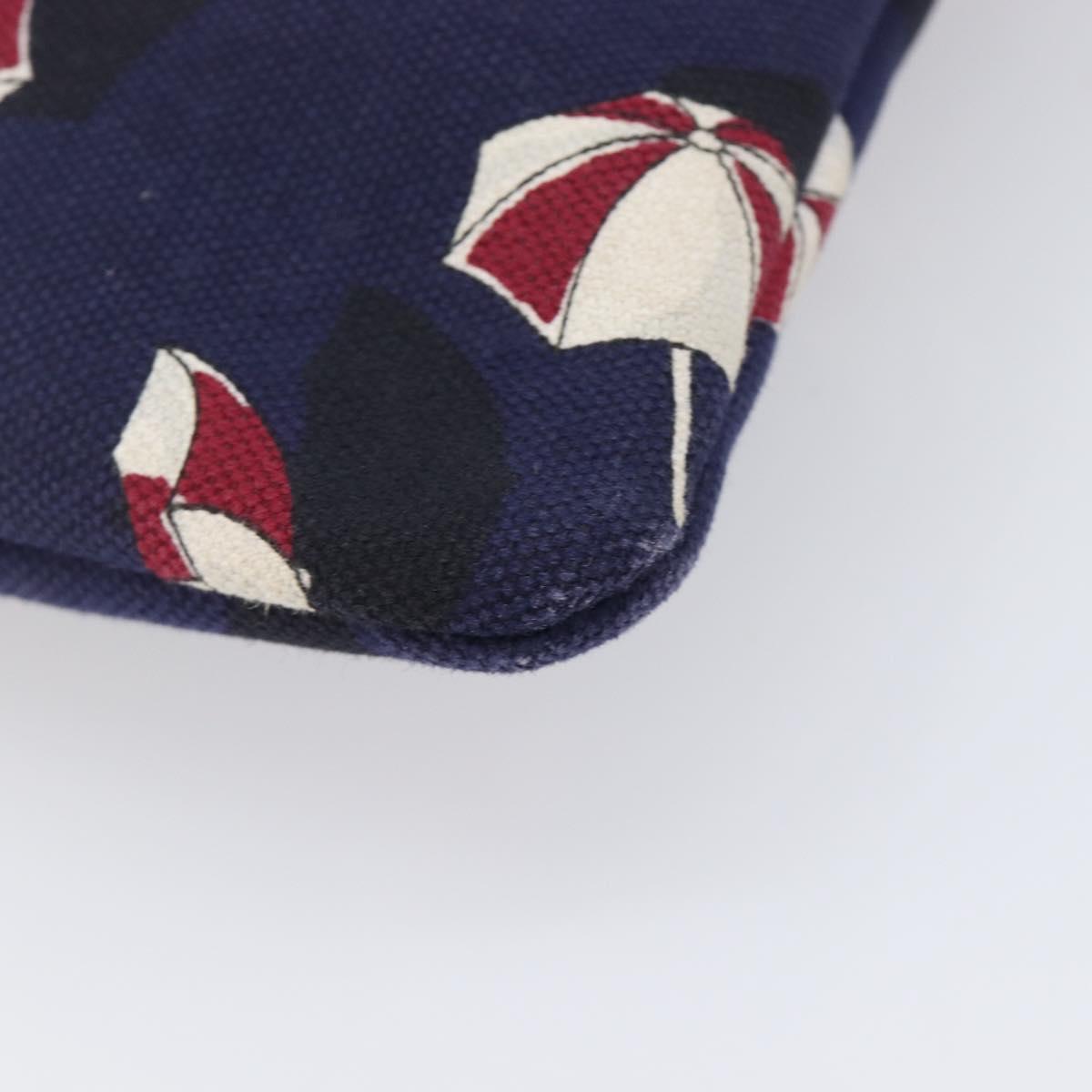 GUCCI Clutch Bag Canvas Navy Gold Tone 286209 Auth bs37249