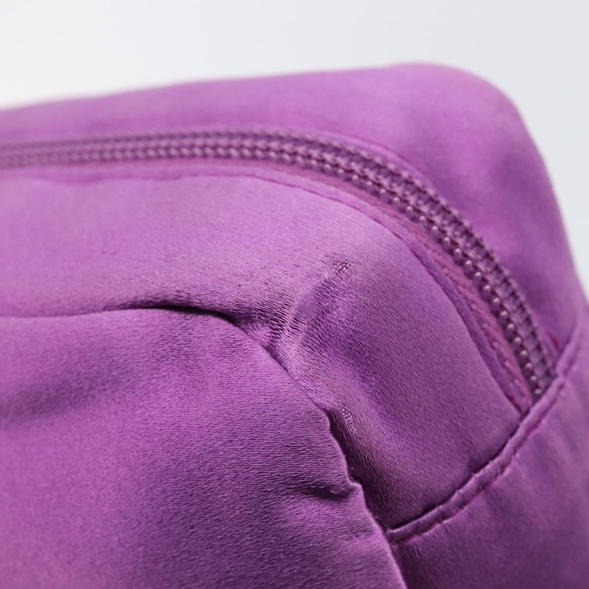 PRADA Pouch Satin Purple Silver Auth bs37251