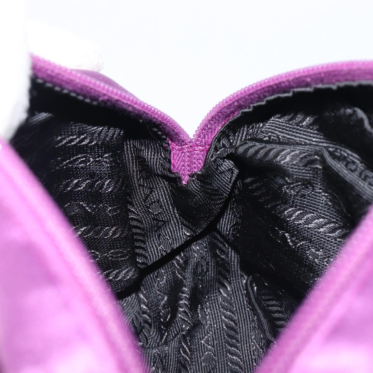 PRADA Pouch Satin Purple Silver Auth bs37251