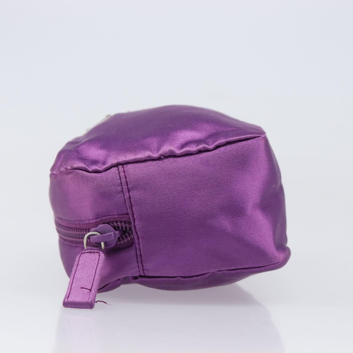 PRADA Pouch Satin Purple Silver Auth bs37251