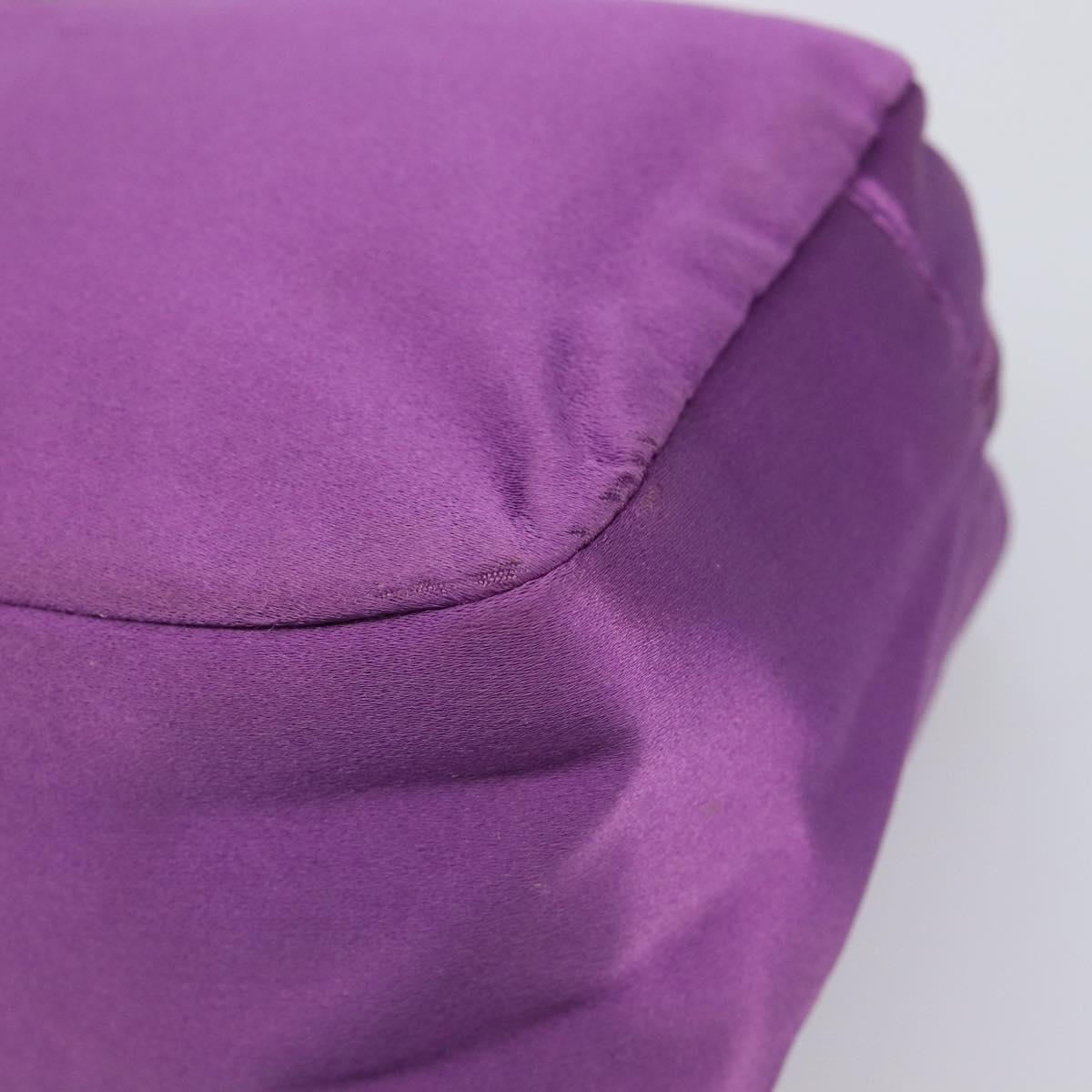 PRADA Pouch Satin Purple Silver Auth bs37251