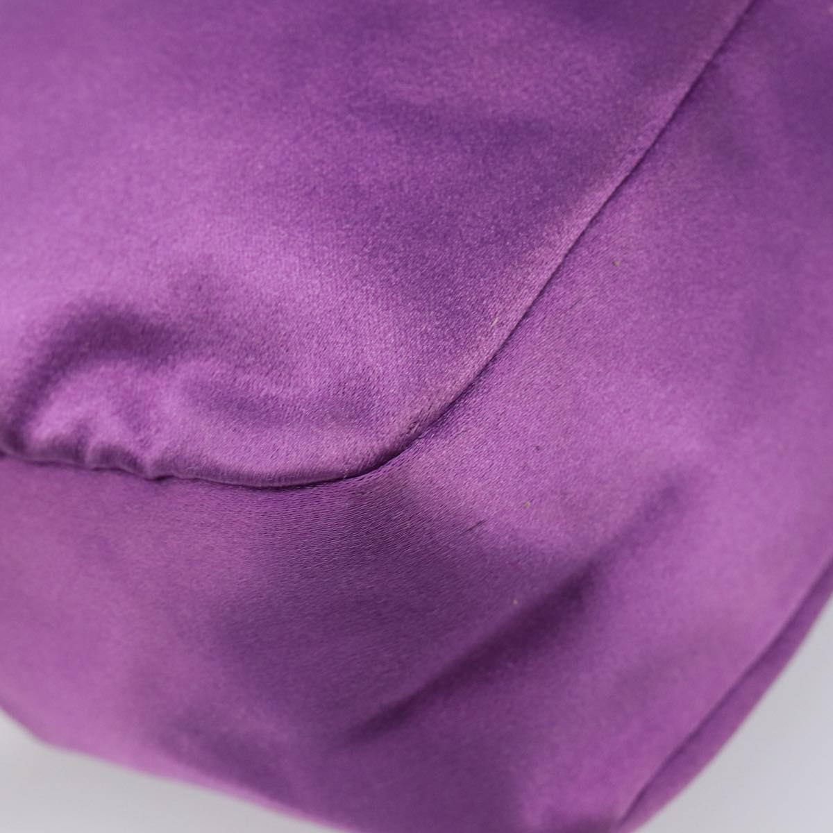 PRADA Pouch Satin Purple Silver Auth bs37251