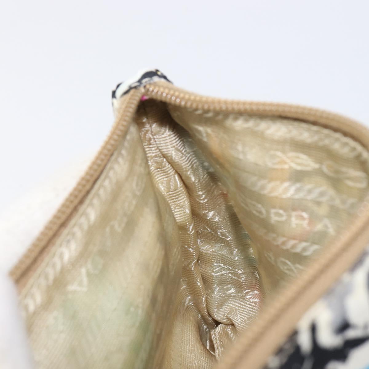 PRADA Pouch Nylon Multicolor Silver Auth bs37253A