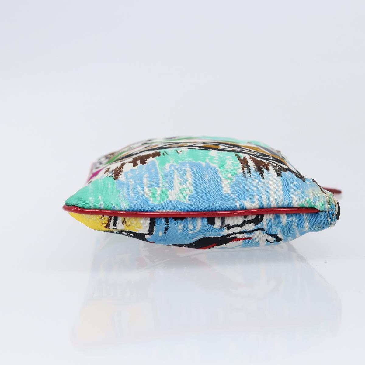 PRADA Pouch Nylon Multicolor Silver Auth bs37253A