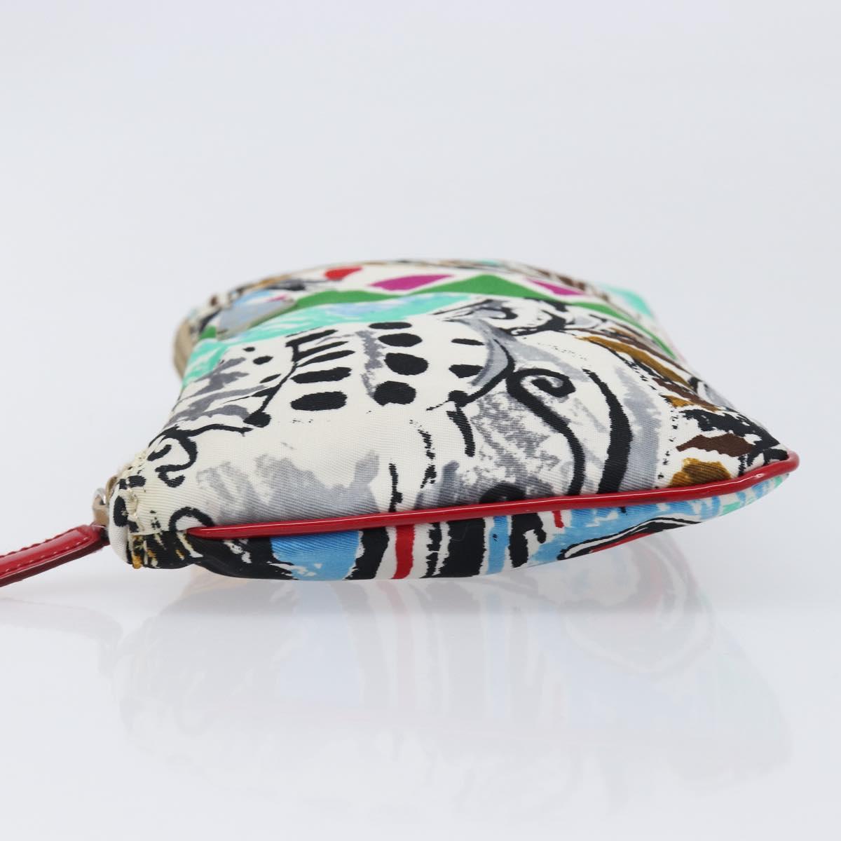 PRADA Pouch Nylon Multicolor Silver Auth bs37253A