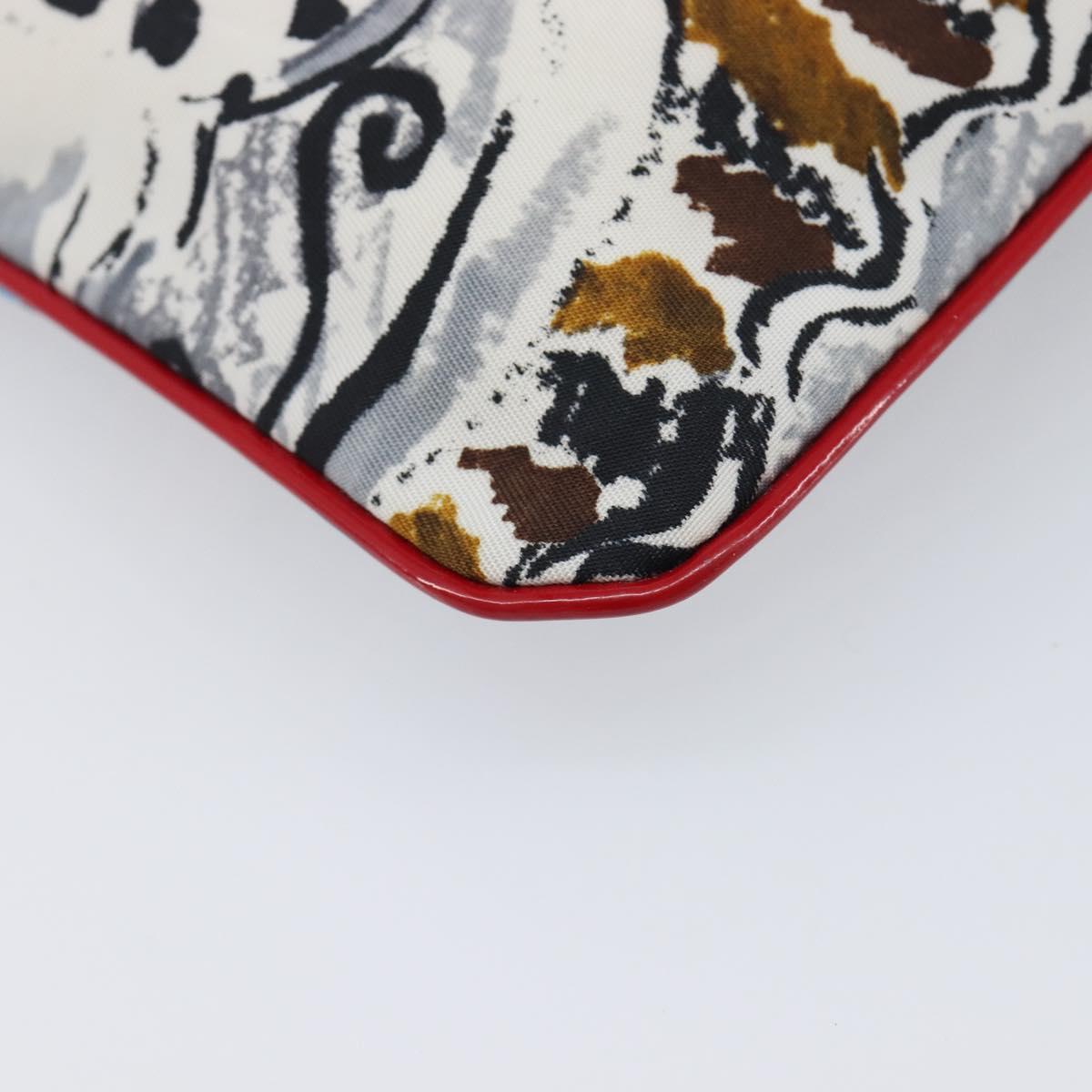 PRADA Pouch Nylon Multicolor Silver Auth bs37253A