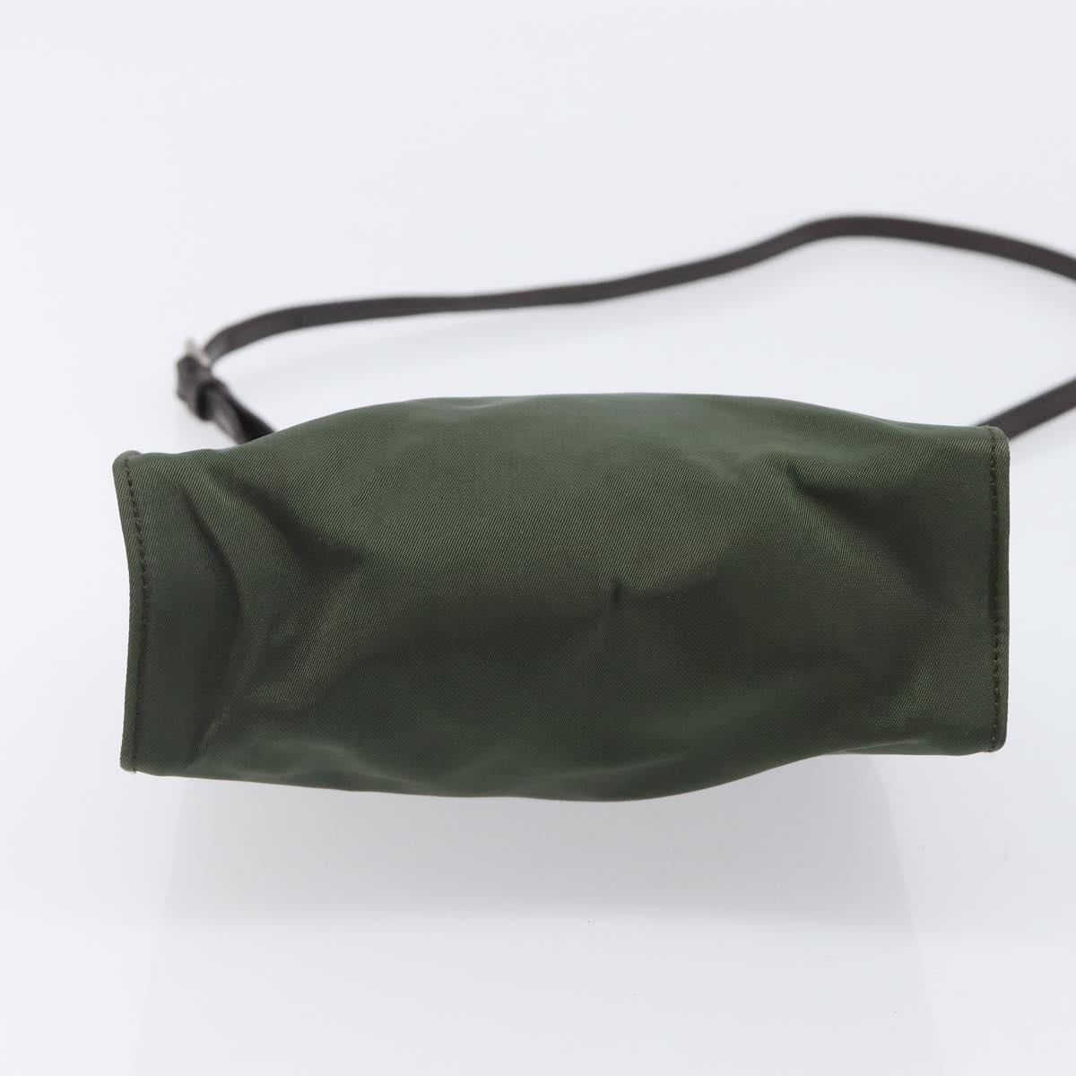 PRADA Shoulder Bag Nylon Green Silver Auth bs37254