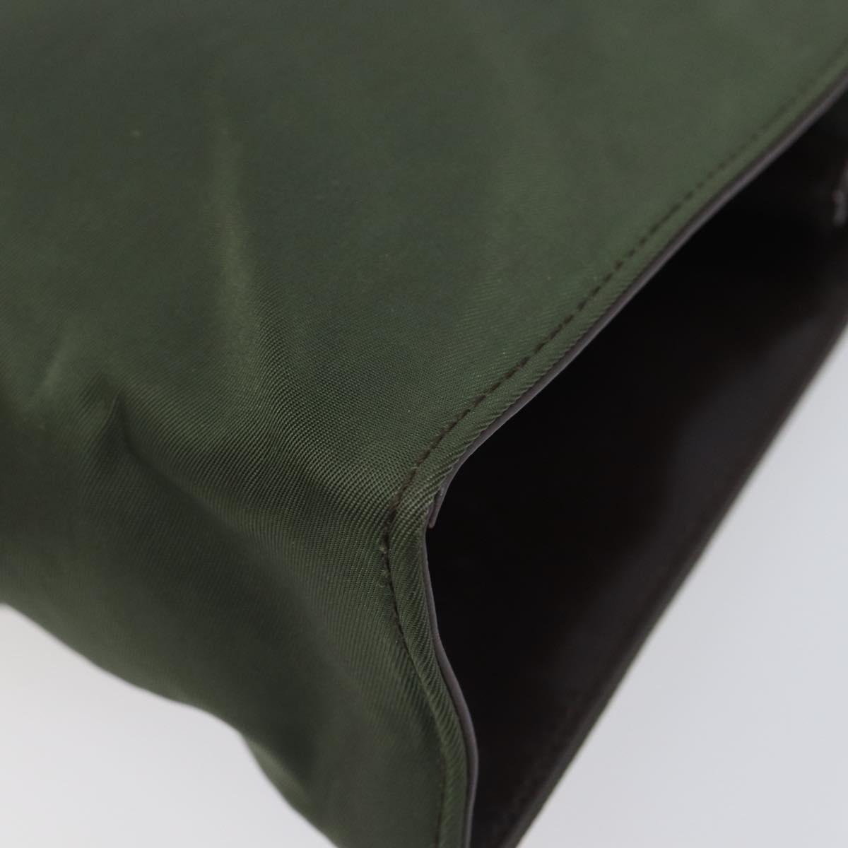 PRADA Shoulder Bag Nylon Green Silver Auth bs37254