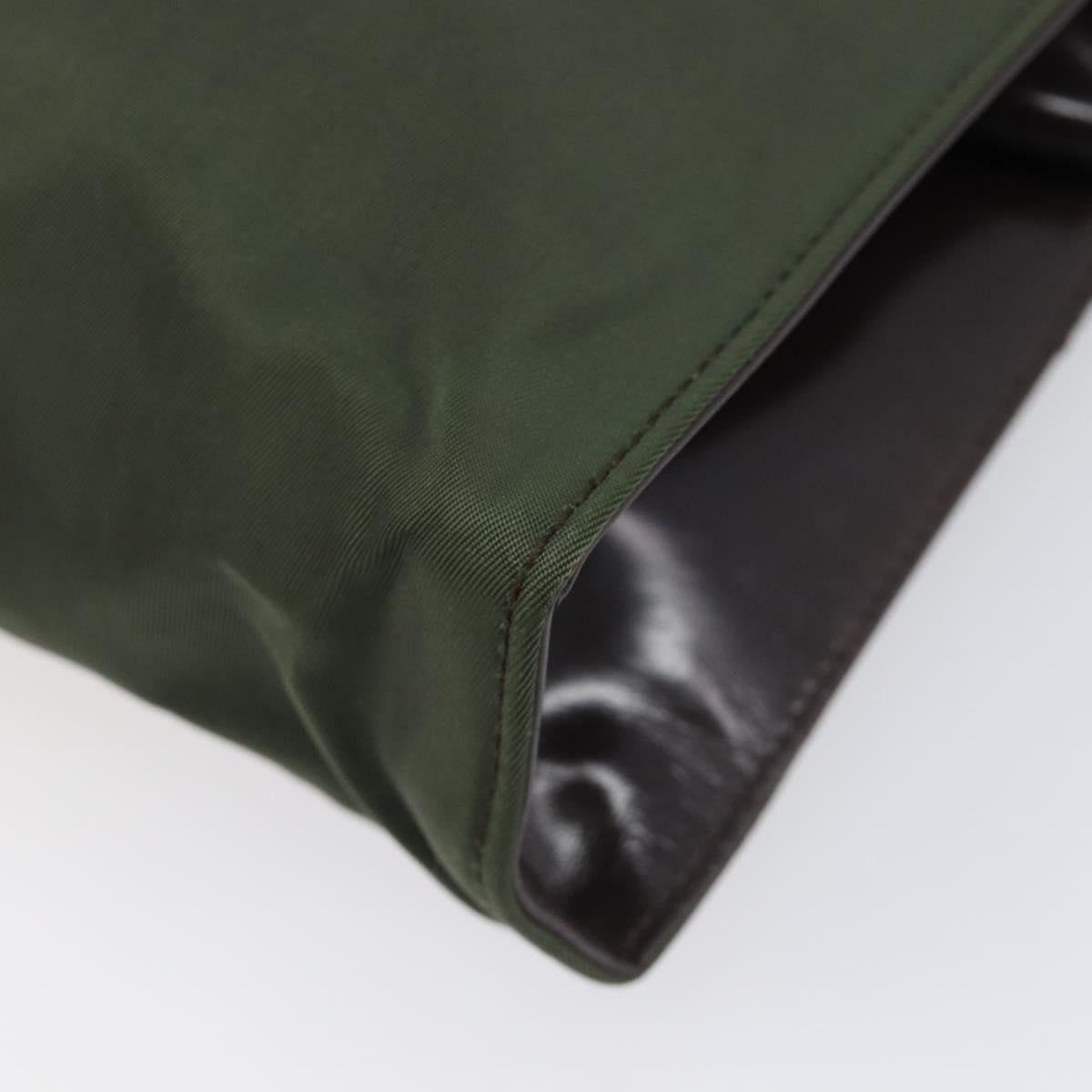PRADA Shoulder Bag Nylon Green Silver Auth bs37254