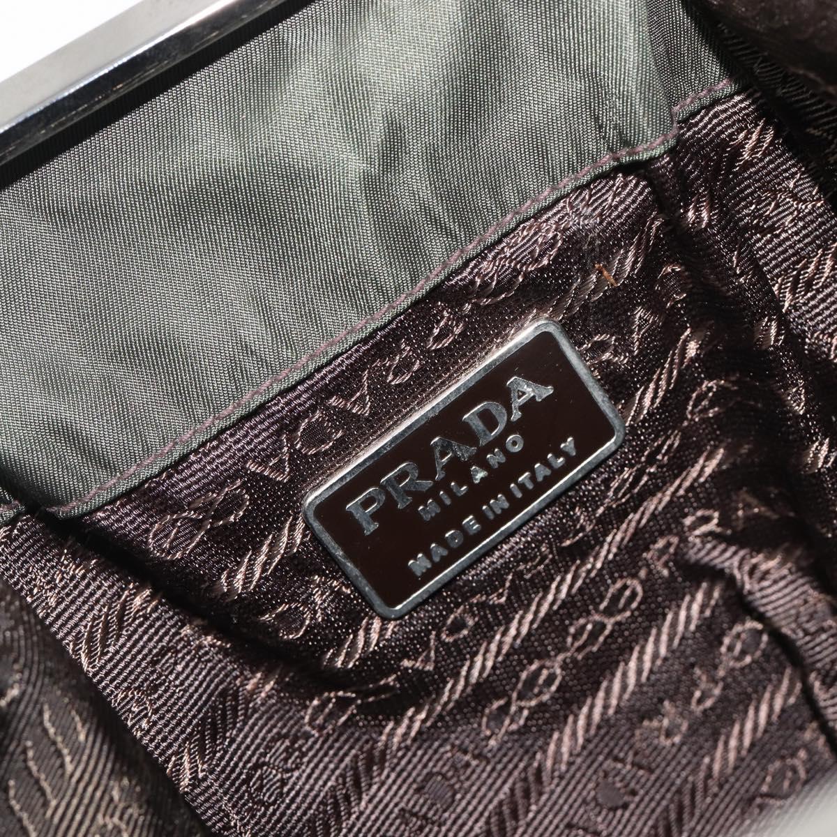 PRADA Shoulder Bag Nylon Green Silver Auth bs37254