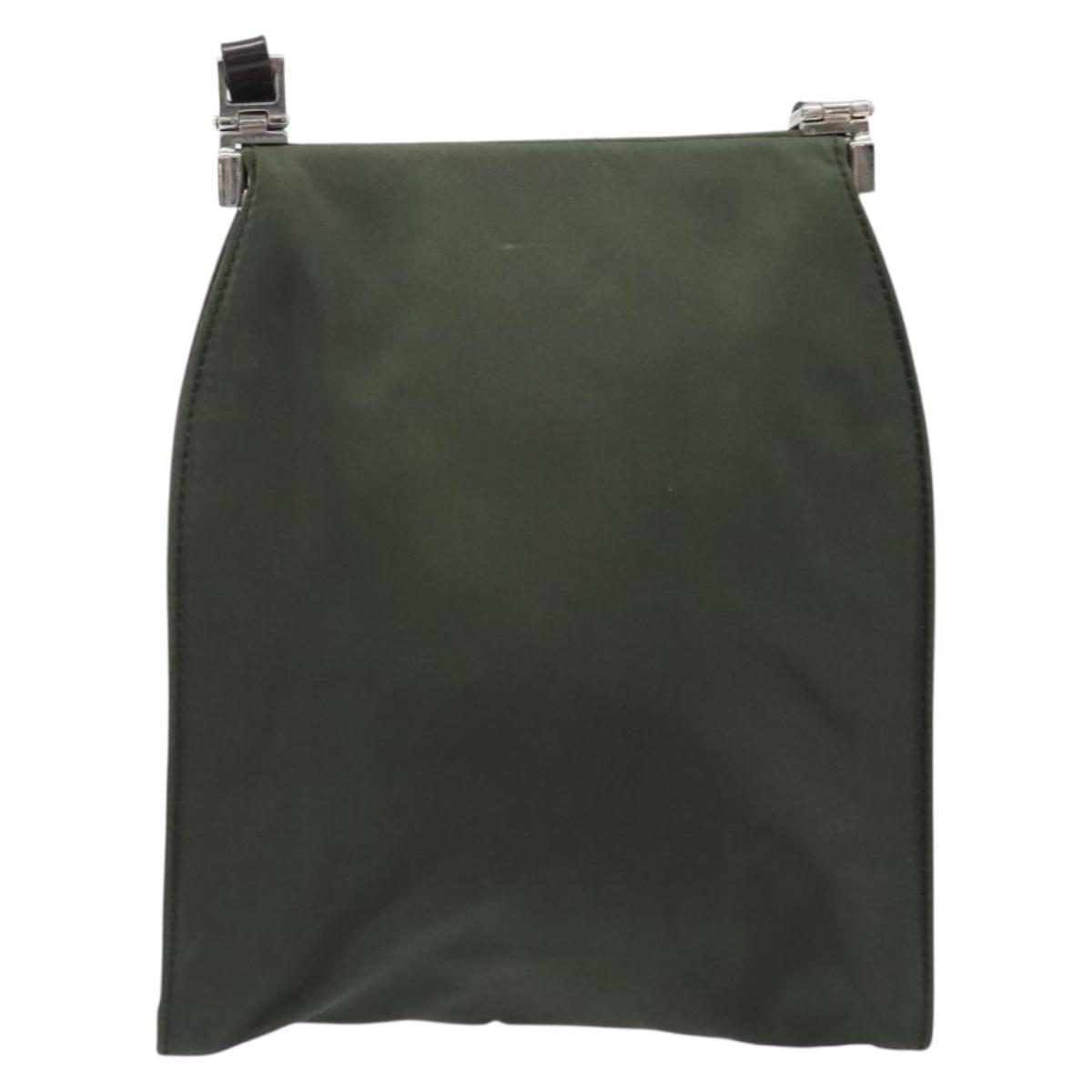 PRADA Shoulder Bag Nylon Green Silver Auth bs37254