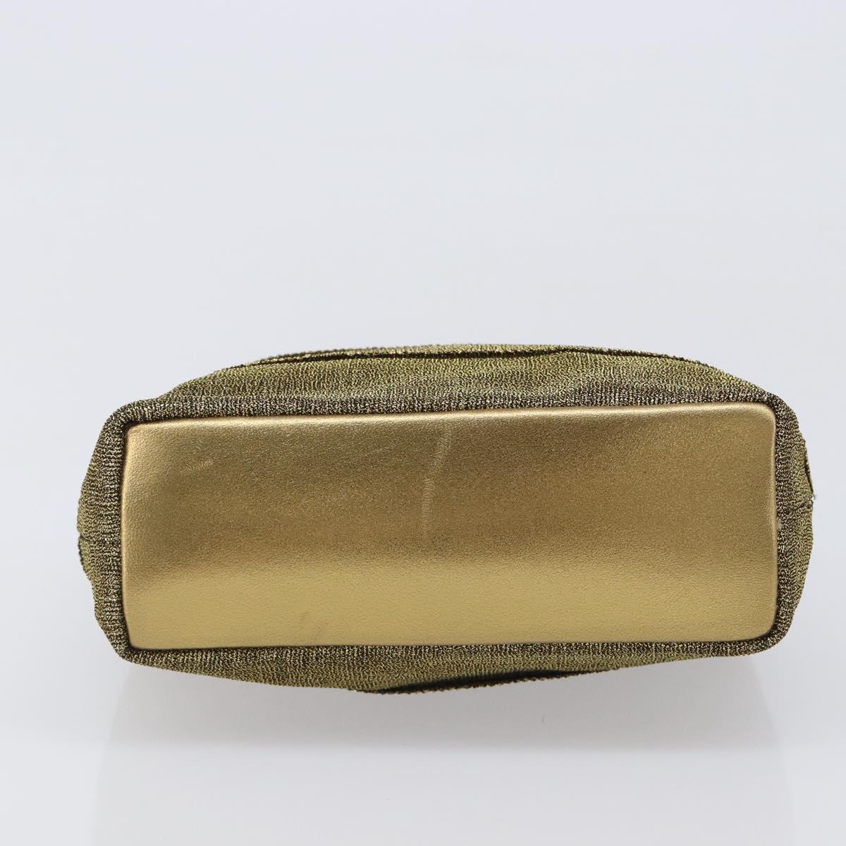 Salvatore Ferragamo Hand Bag Satin Gold Auth bs37259