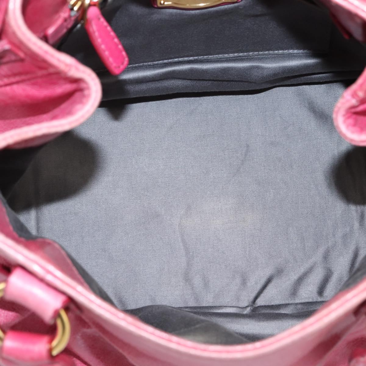 Miu Miu Hand Bag Leather 2way Pink Gold Tone Auth bs37260V