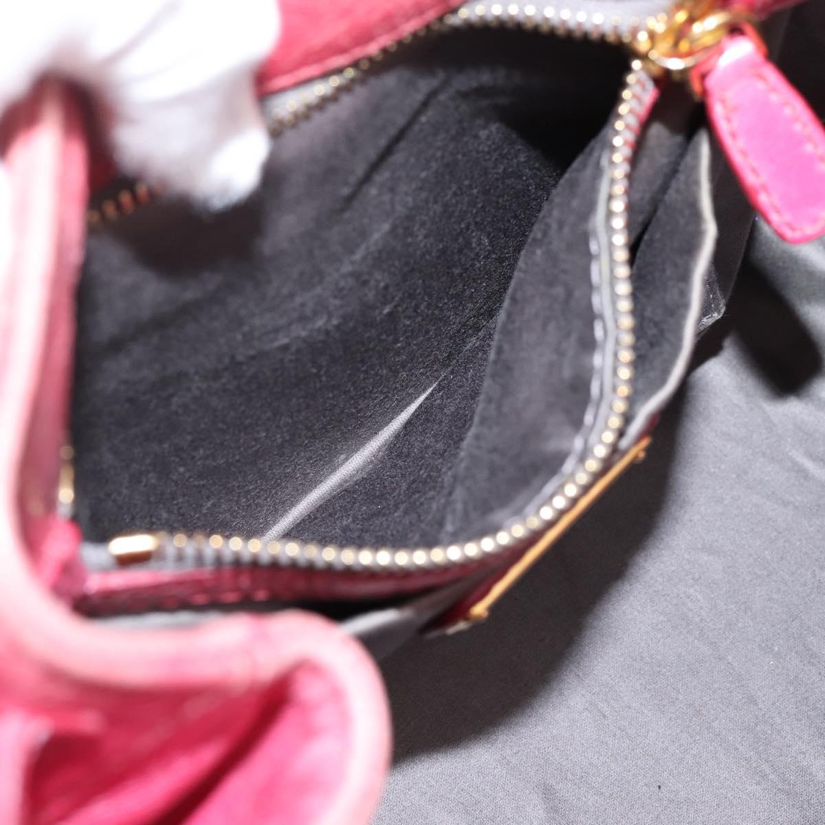 Miu Miu Hand Bag Leather 2way Pink Gold Tone Auth bs37260V