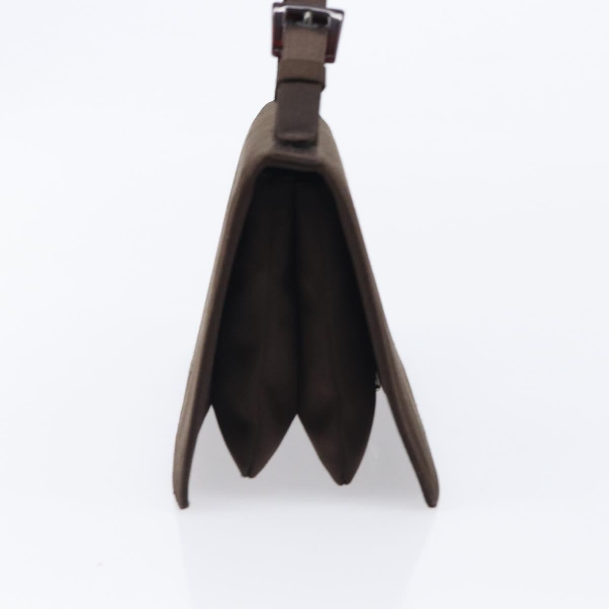 PRADA Hand Bag Satin Brown Auth bs37261