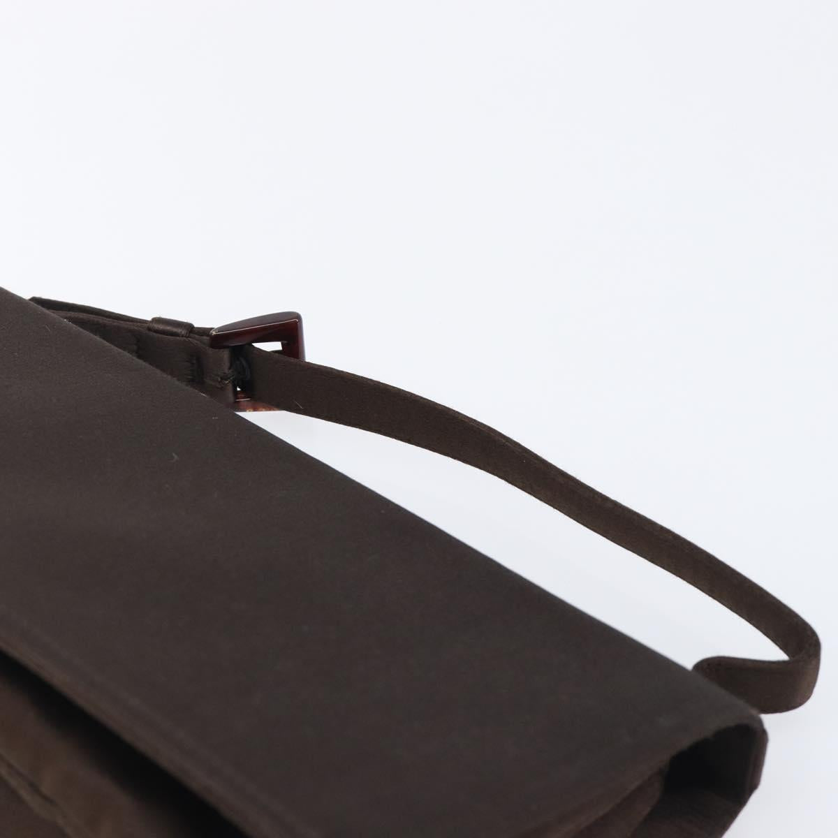PRADA Hand Bag Satin Brown Auth bs37261