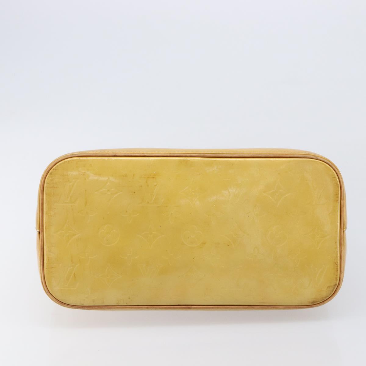 LOUIS VUITTON Monogram Vernis Houston Hand Bag Beige M91004 LV Auth bs37263