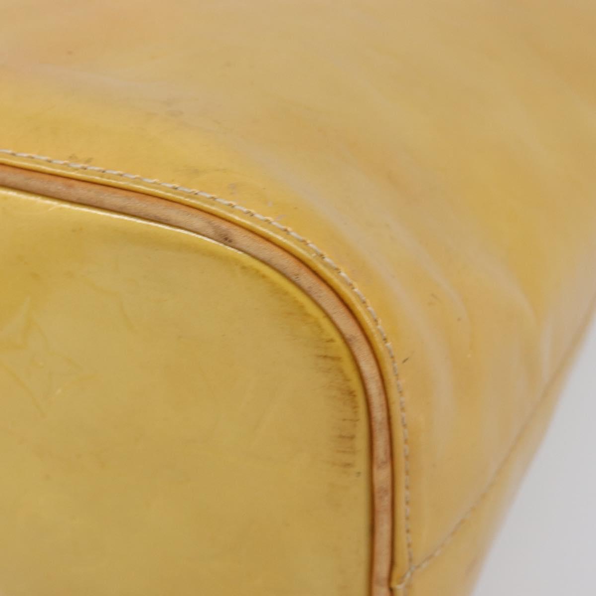 LOUIS VUITTON Monogram Vernis Houston Hand Bag Beige M91004 LV Auth bs37263