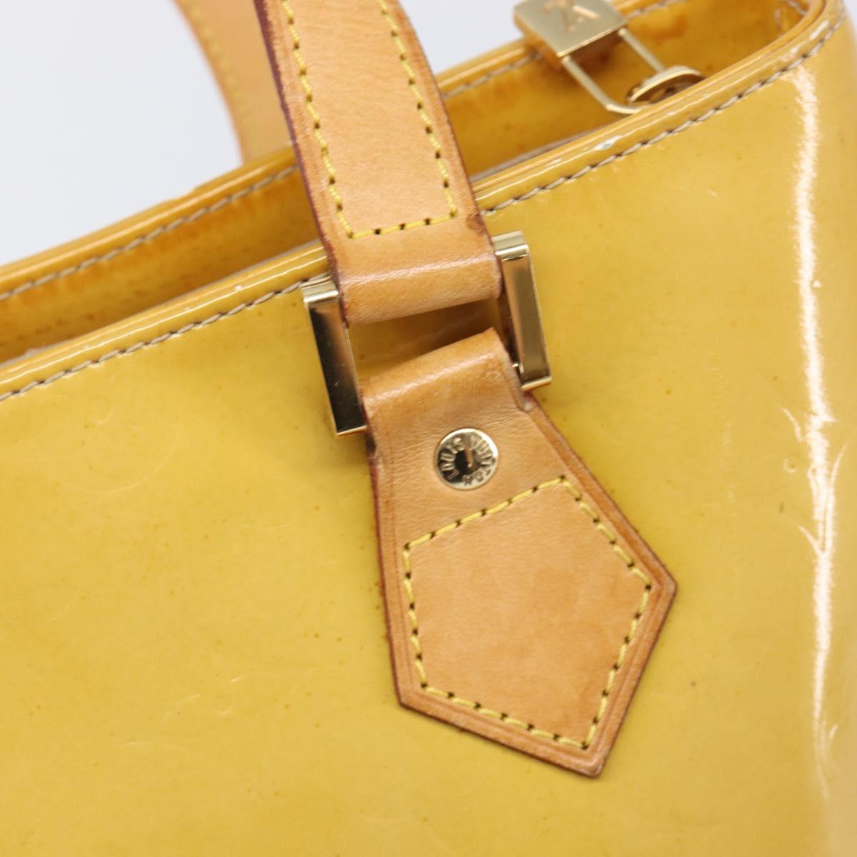 LOUIS VUITTON Monogram Vernis Houston Hand Bag Beige M91004 LV Auth bs37263