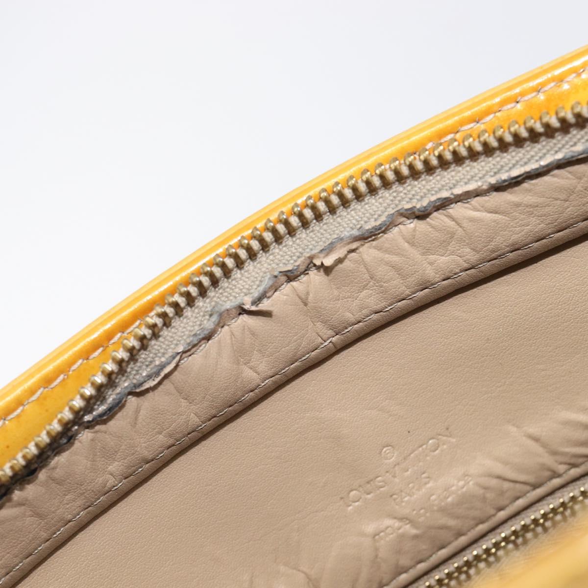 LOUIS VUITTON Monogram Vernis Houston Hand Bag Beige M91004 LV Auth bs37263