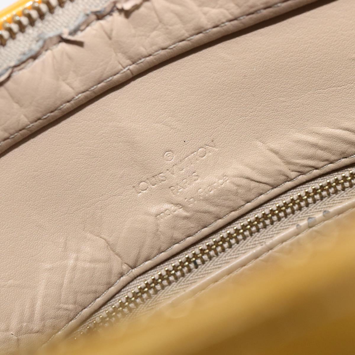LOUIS VUITTON Monogram Vernis Houston Hand Bag Beige M91004 LV Auth bs37263