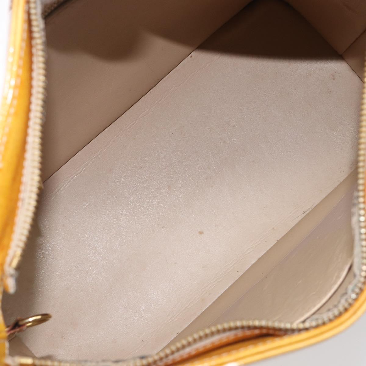 LOUIS VUITTON Monogram Vernis Houston Hand Bag Beige M91004 LV Auth bs37263
